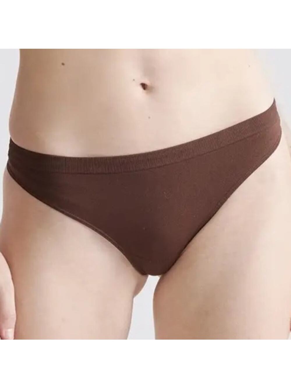 Set of 6 Quince Small Smoothing Comfort Thong Seamless Low Rise Cocoa Brown